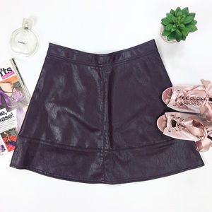 charlotte russe • burgundy faux leather skirt